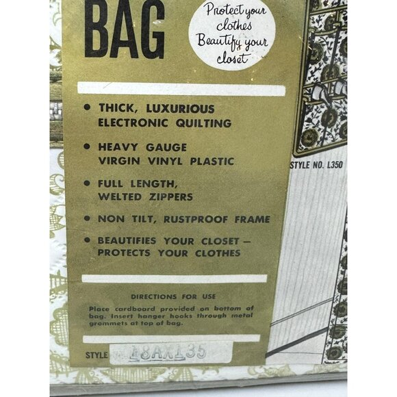 VTG Bogene "Medallion Lace" Garment Bag – Regular 8-Dress Capacity, MCM Retro - Picture 2 of 7